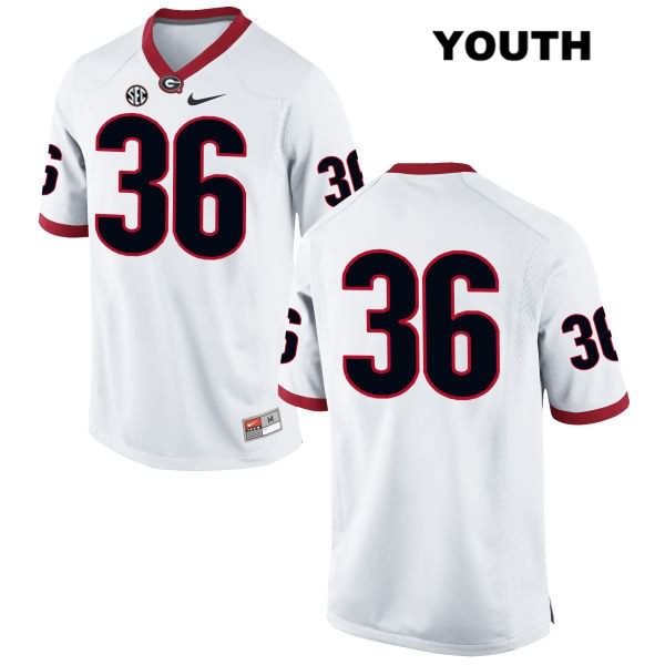 Georgia Bulldogs Youth Garrett Jones #36 NCAA No Name Authentic White Nike Stitched College Football Jersey YEG2156WX